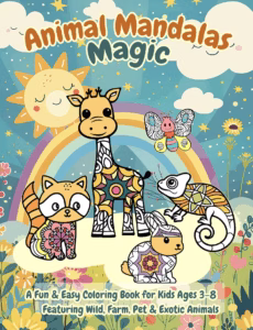 Animal Mandala Magic: A Fun & Easy Coloring Book for Kids Ages 3–8 Featuring Wild, Farm, Pet & Exotic Animals
