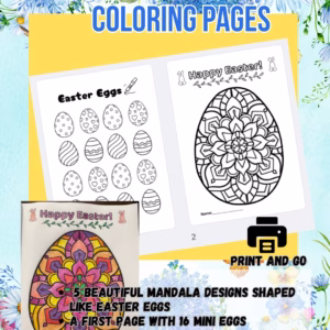 Easter Egg Coloring Pages – Mandala Printables for Kids – Spring Activity