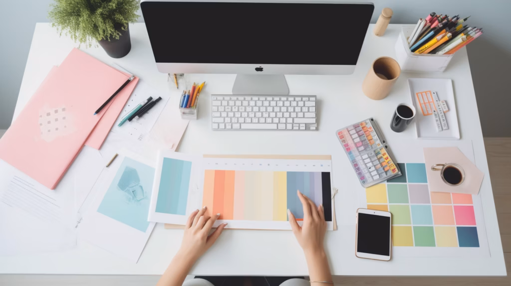 u4117577571 a clean modern workspace with a designer working a4b01fdf 3b76 4785 b639 26df73fb1580 3