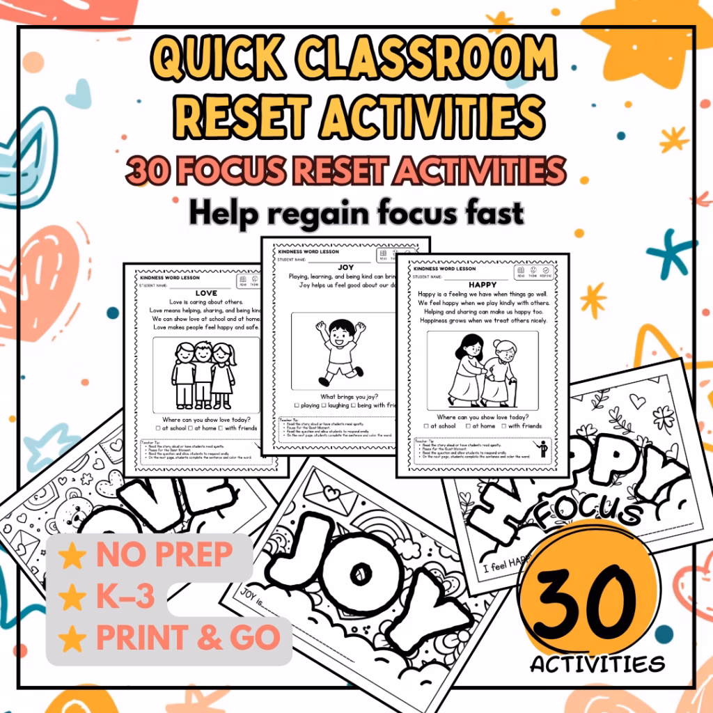 classroom reset activities for early elementary K-3