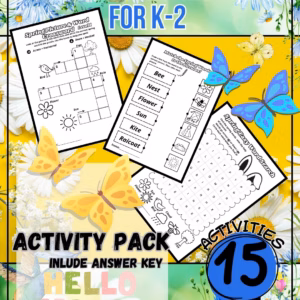 spring activity pack for k 2 | vocabulary, word searches, mazes, and more!